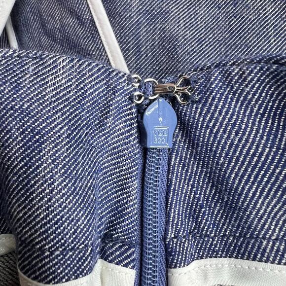 TALBOTS Chambray Blue Linen Blend Midi Skirt Size 14 - Picture 13 of 16